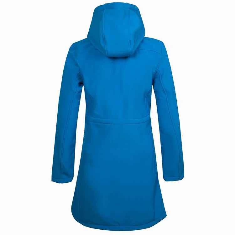 Veste à capuche de sport longue pour femme, manteau d&