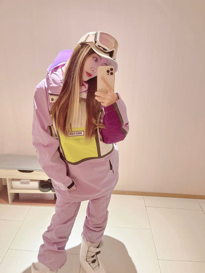 Ski – pull à capuche réfléchissant pour femme, vêtements de Ski tendance,