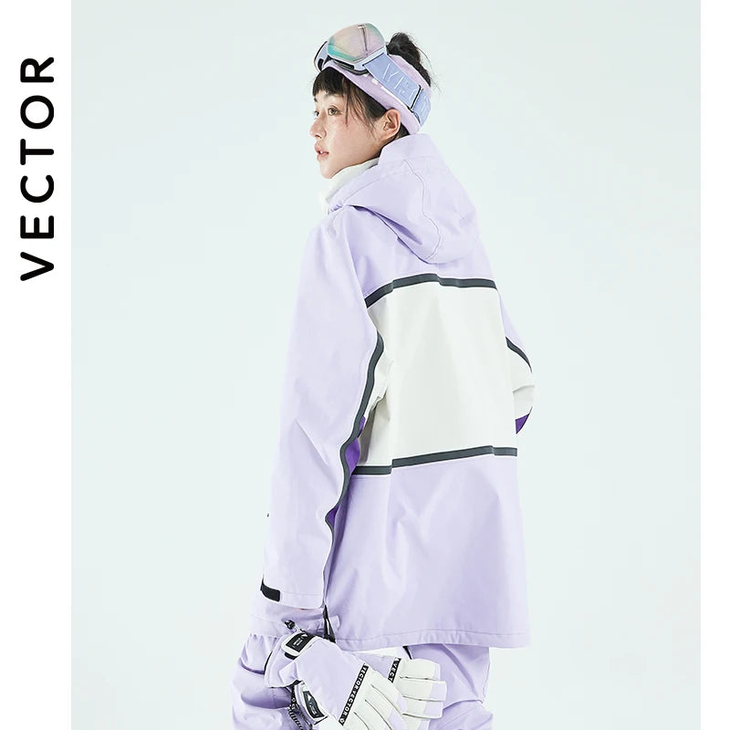 Ski – pull à capuche réfléchissant pour femme, vêtements de Ski tendance,