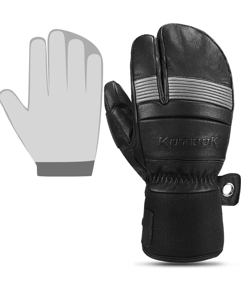 KUTOOK l Gants de ski en cuir de chèvre imperméables