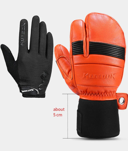 KUTOOK l Gants de ski en cuir de chèvre imperméables