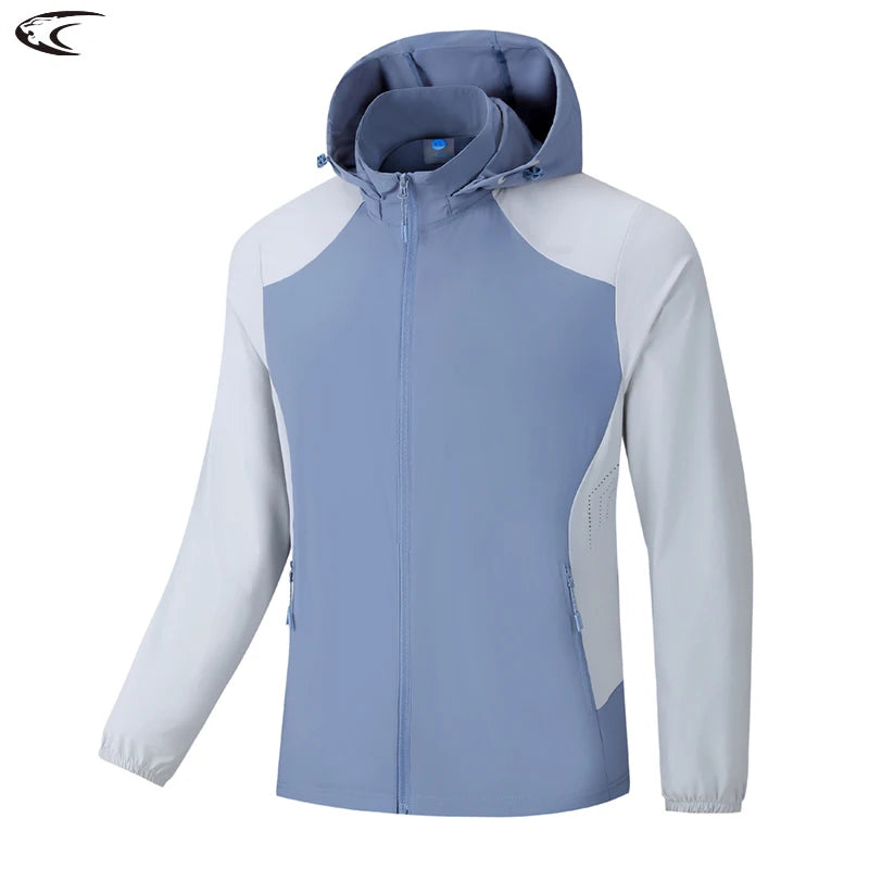 Veste de protection solaire pour homme, coupe-vent, imperméable, élastique, vêtements de chapeau perfectionnés, escalade, randonnée,