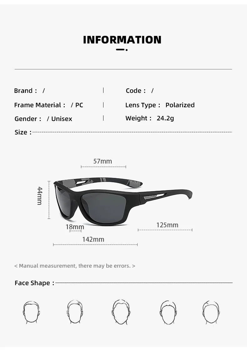 Lunettes de soleil polarisées pour hommes, modèle de sport, absorbe ouissant, série de films de documents, anti-poussière, miroir d&