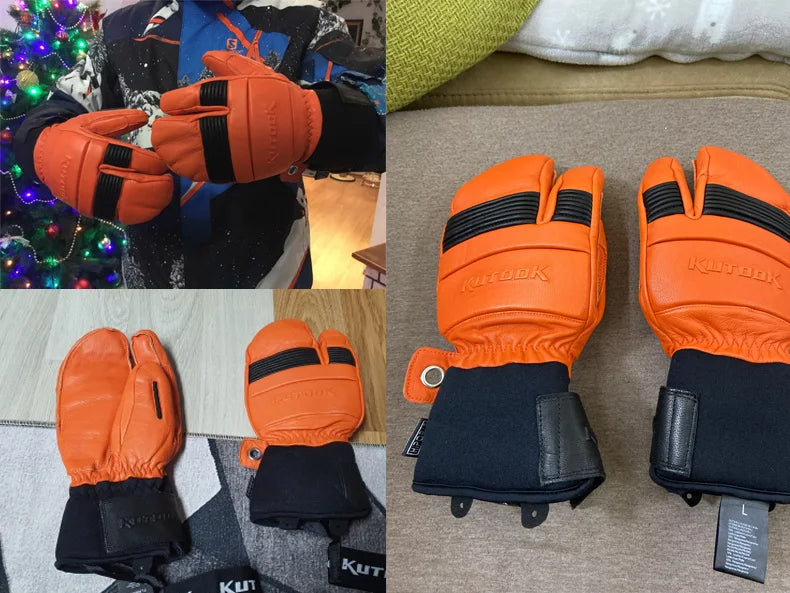 KUTOOK l Gants de ski en cuir de chèvre imperméables