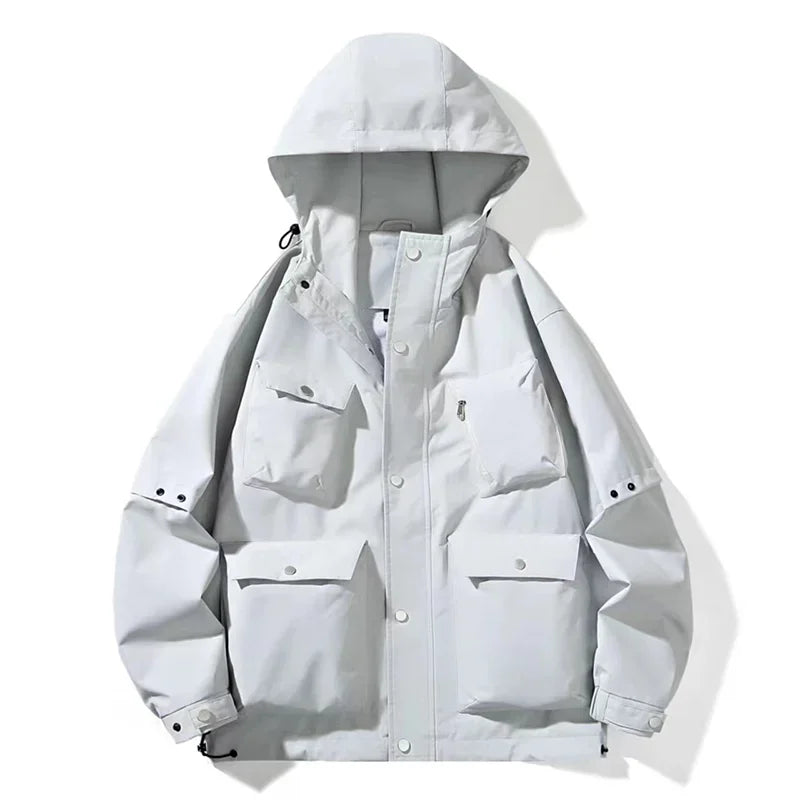 Veste cargo multi-poches pour hommes, coupe-vent imperméable, veste polyvalente, vêtements de travail décontractés,