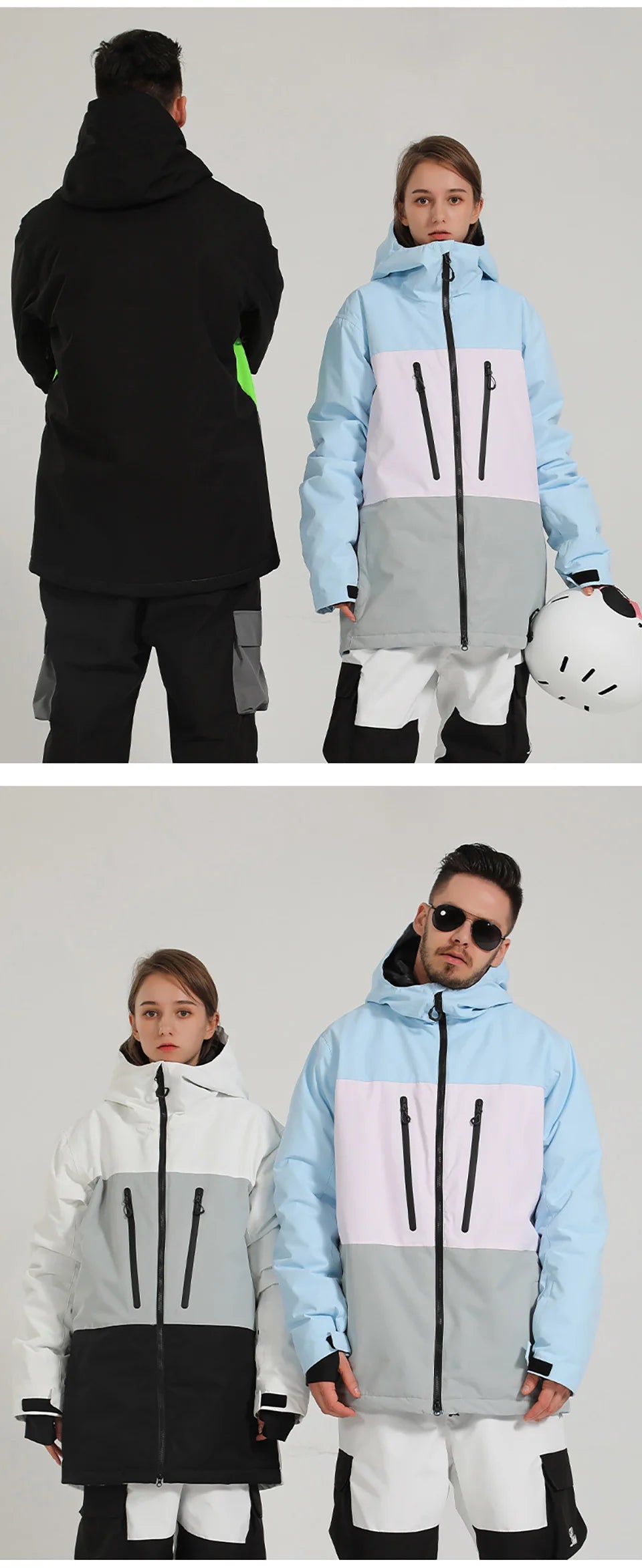 Veste de Ski pour homme et femme, coupe-vent