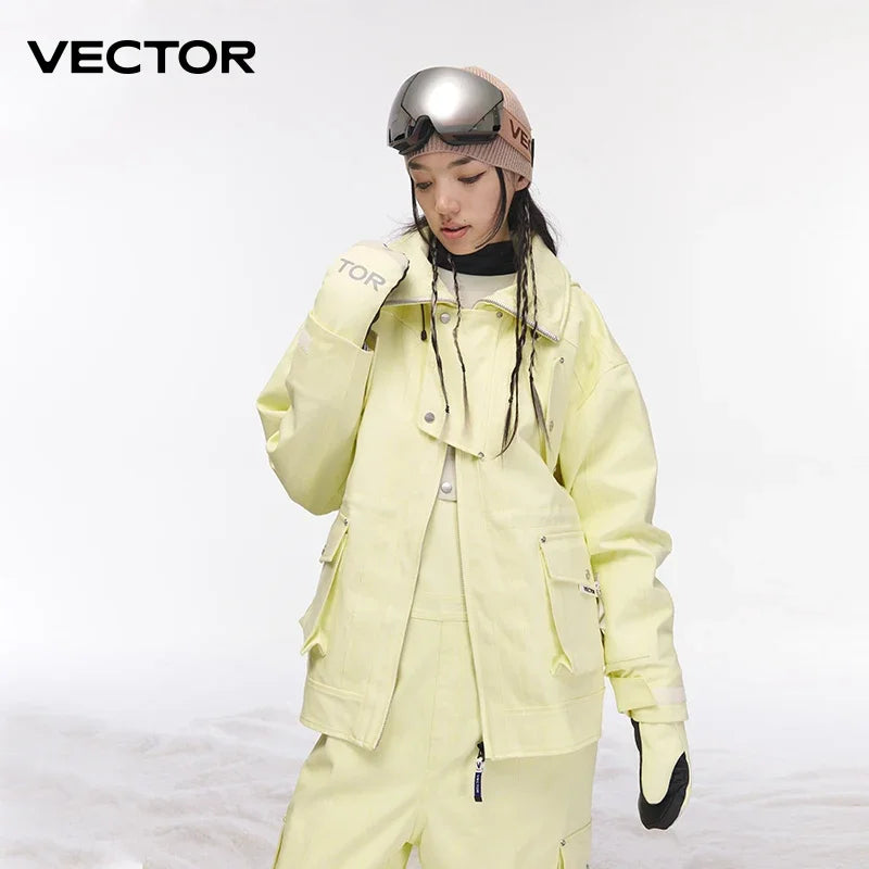 VECTOR-Veste de ski cowboy pour homme et femme, vêtement de mode, épais, avec isolation thermique, imperméable, coupe-vent, équipement de sport