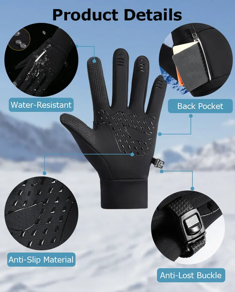 Gants de sport thermiques imperméables