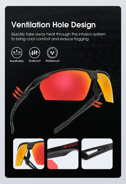 SCVCN-Lunettes de cyclisme polarisées pour hommes et femmes, lunettes de soleil de sport, lunettes de vélo de route de montagne, lunettes de protection d&