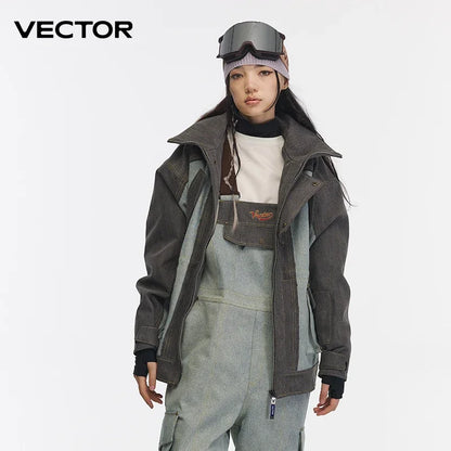 VECTOR-Veste de ski cowboy pour homme et femme, vêtement de mode, épais, avec isolation thermique, imperméable, coupe-vent, équipement de sport