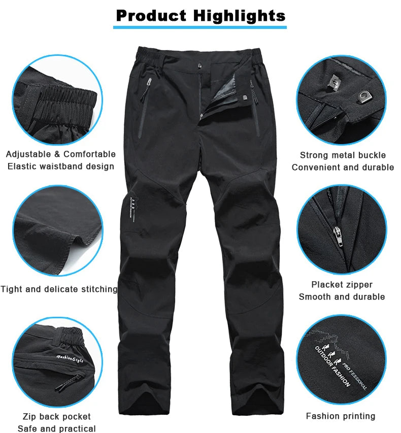 Pantalon de randonnée à séchage rapide pour femme, pantalon léger, imperméable, adapté pour la course en plein air, le camping, l&