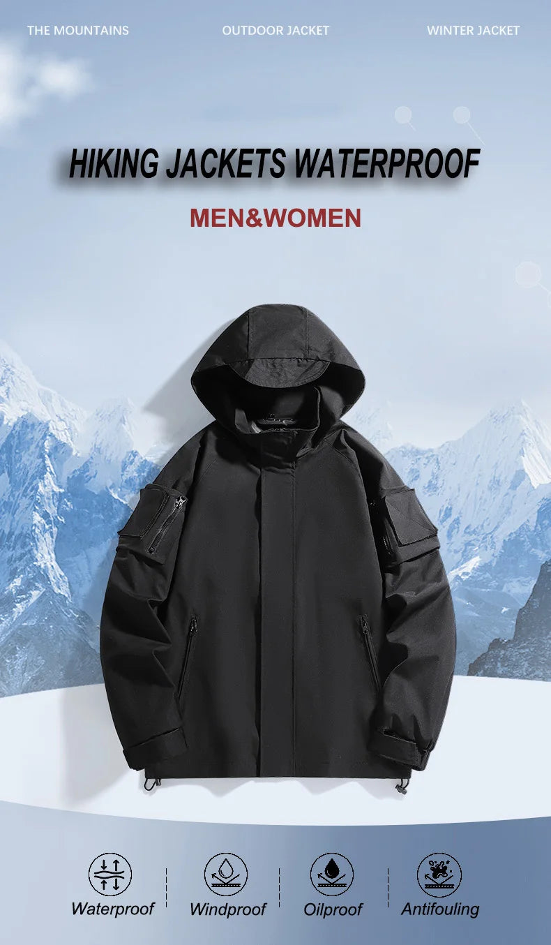 Veste de Randonnée Imperméable pour Homme et Femme, Manteau Coupe-Vent, Respirant, Pêche, Camping, Trekking