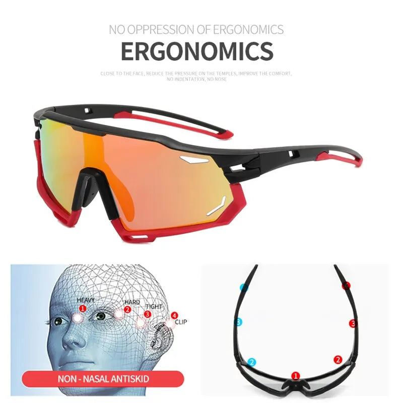 Lunettes de soleil de sport pour hommes et femmes, lunettes de vélo de montagne, lunettes de vélo de route, lunettes de soleil de cyclisme VTT, UV400