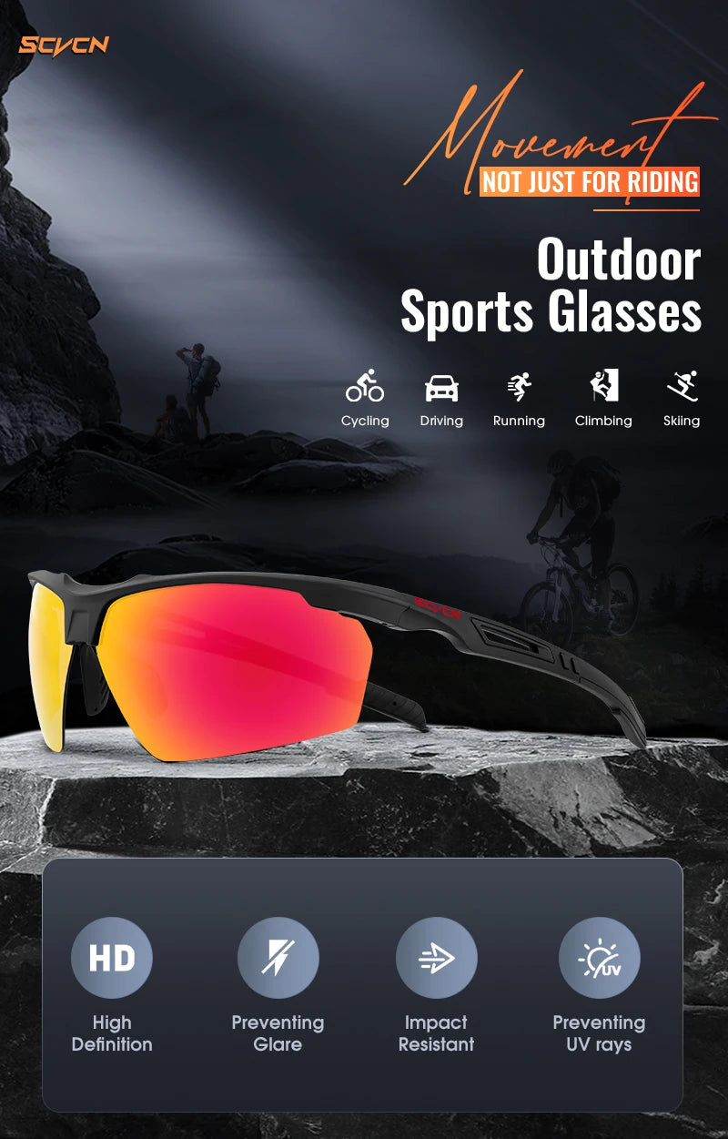 SCVCN-Lunettes de cyclisme polarisées pour hommes et femmes, lunettes de soleil de sport, lunettes de vélo de route de montagne, lunettes de protection d&