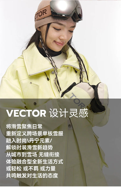 VECTOR-Veste de ski cowboy pour homme et femme, vêtement de mode, épais, avec isolation thermique, imperméable, coupe-vent, équipement de sport