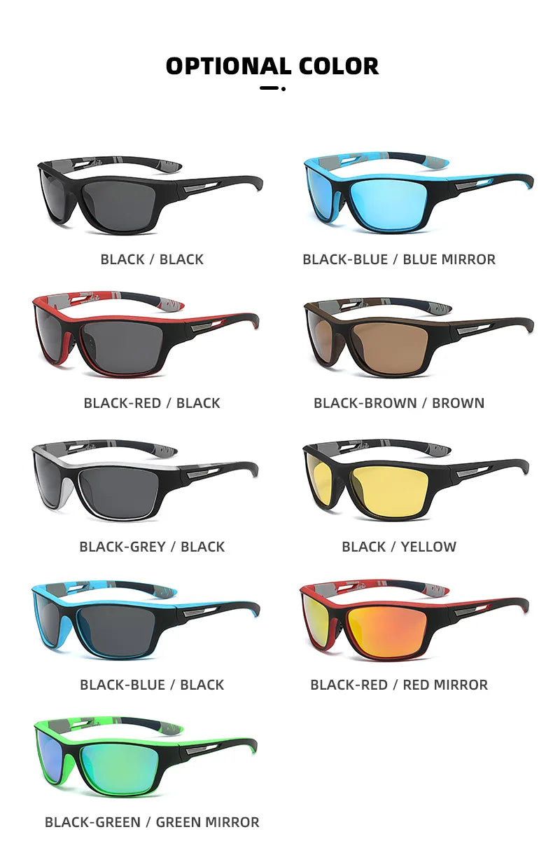 Lunettes de soleil polarisées pour hommes, modèle de sport, absorbe ouissant, série de films de documents, anti-poussière, miroir d&