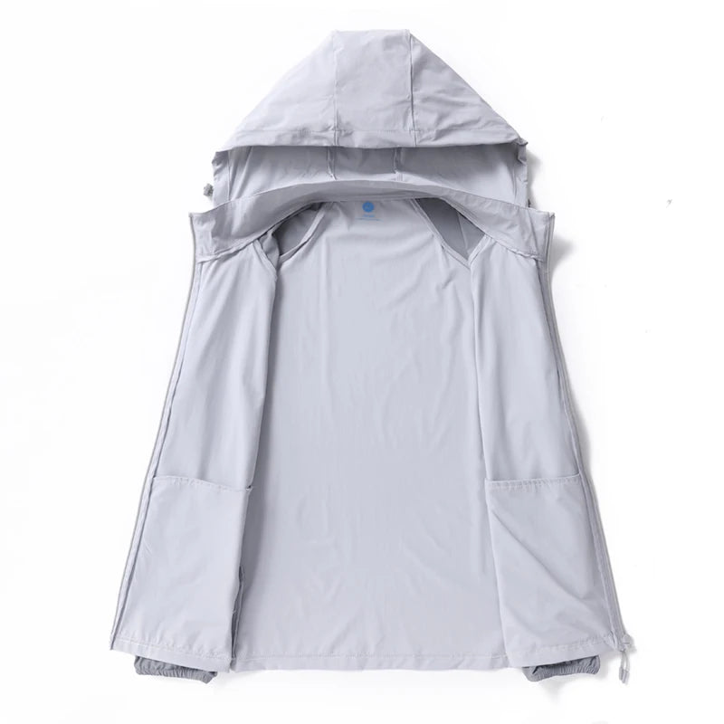 Veste de protection solaire pour homme, coupe-vent, imperméable, élastique, vêtements de chapeau perfectionnés, escalade, randonnée,