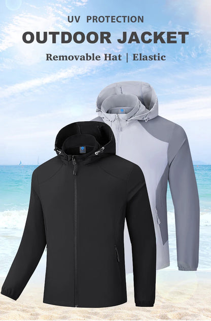 Veste de protection solaire pour homme, coupe-vent, imperméable, élastique, vêtements de chapeau perfectionnés, escalade, randonnée,