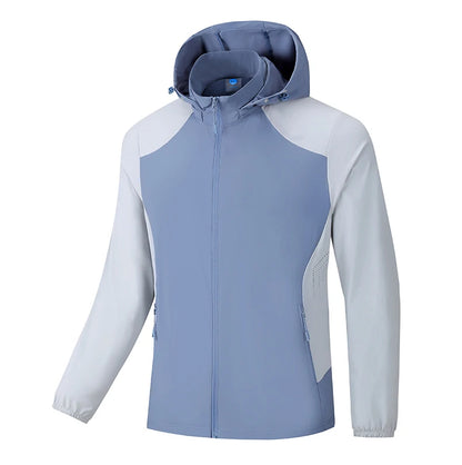 Veste de protection solaire pour homme, coupe-vent, imperméable, élastique, vêtements de chapeau perfectionnés, escalade, randonnée,