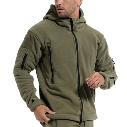 Veste militaire polaire thermique tactique pour homme, manteau à capuche pour Sports de plein air, randonnée Softshell militaire en plein air