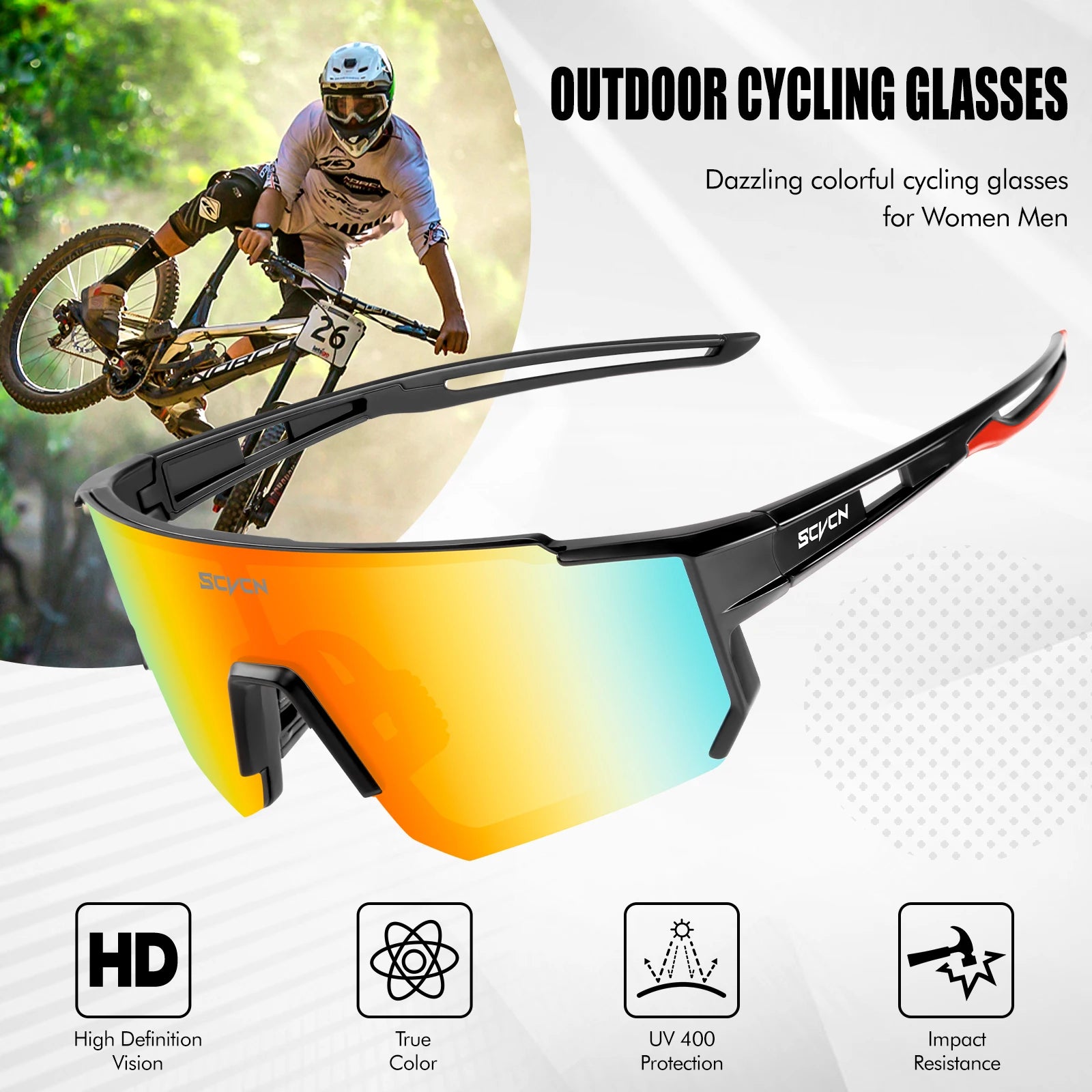 SCVCN-Lunettes de soleil de cyclisme VTT pour hommes et femmes