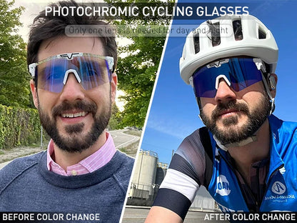 KAPVOE l Lunettes de Soleil de Cyclisme Photochromique